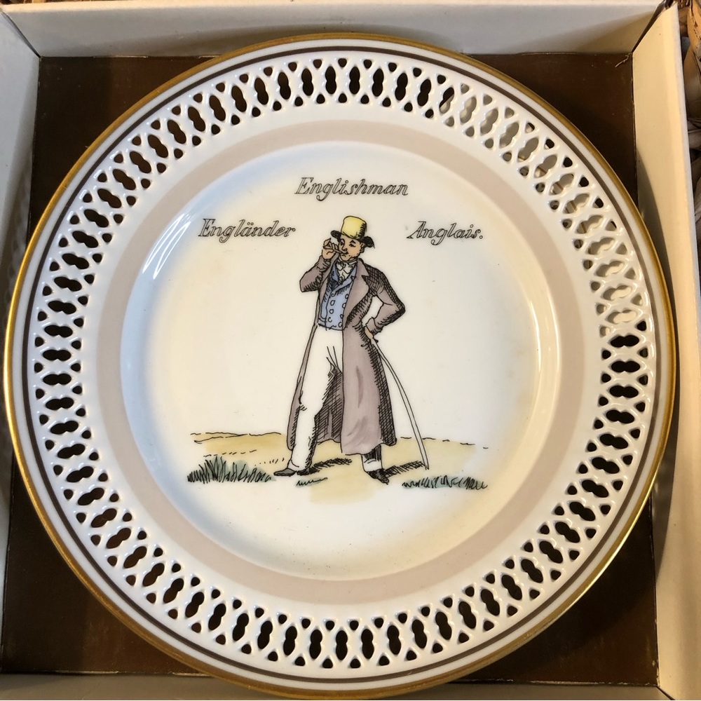 Rare! Vtg 1978 Royal Copenhagen BING & GRONDAHL Englishman Porcelain Plate Box